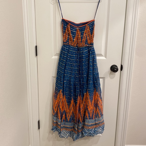 BNWT Anthropologie Verb Strapless Maxi Midi Dress Size 0 - Picture 6 of 7